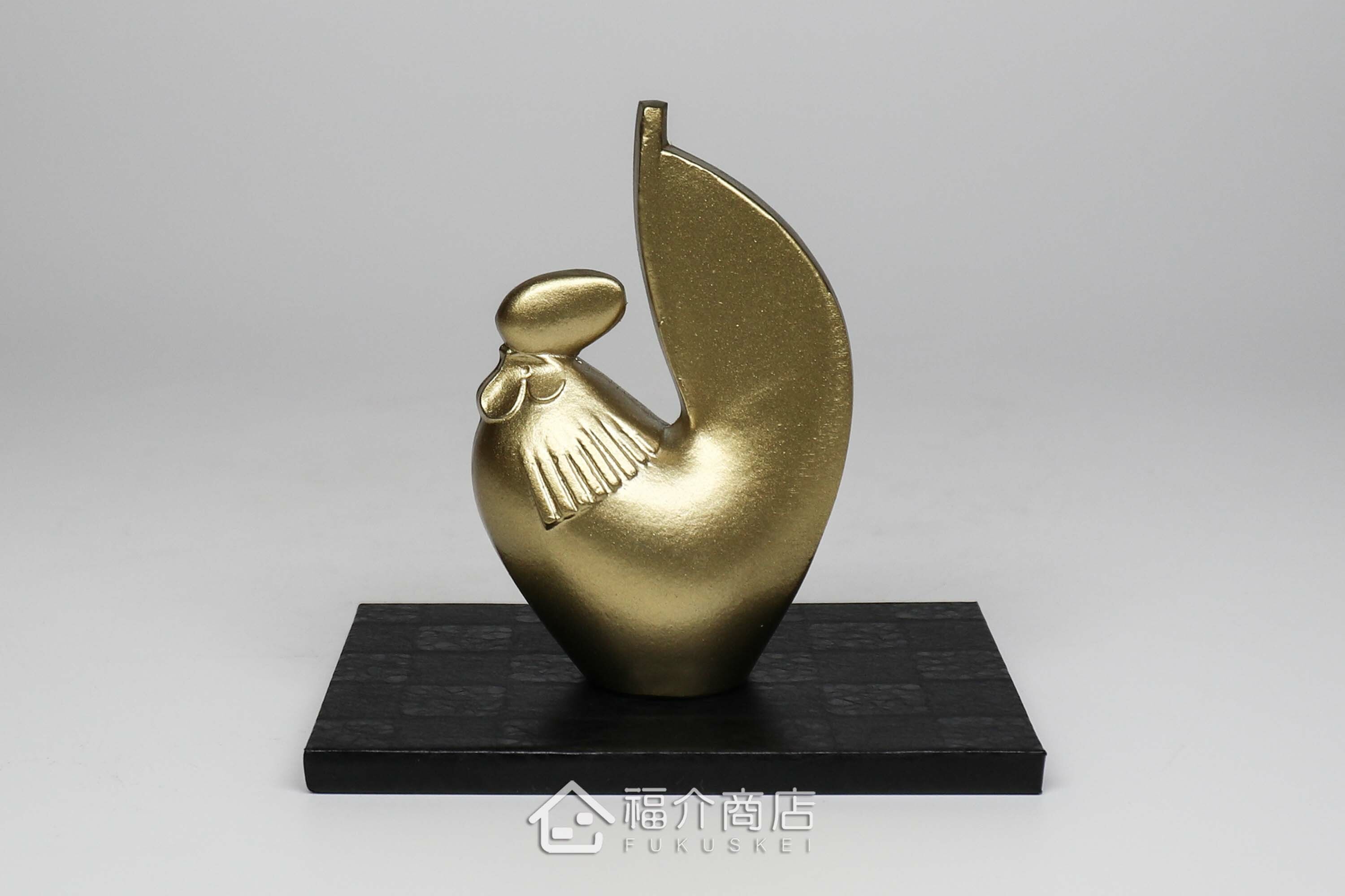 金色的十二生肖雞吉祥擺飾