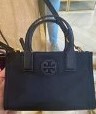 [S] TORY BURCH ELLA NYLON MINI TOTE BAG,BLACK, 146437-001 (STB349)