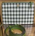 [S] TORY BURCH BLAKE PRINTED DOUBLE ZIP SLIM CROSSBODY,GREEN MULTI, 89483-303 (STB351)