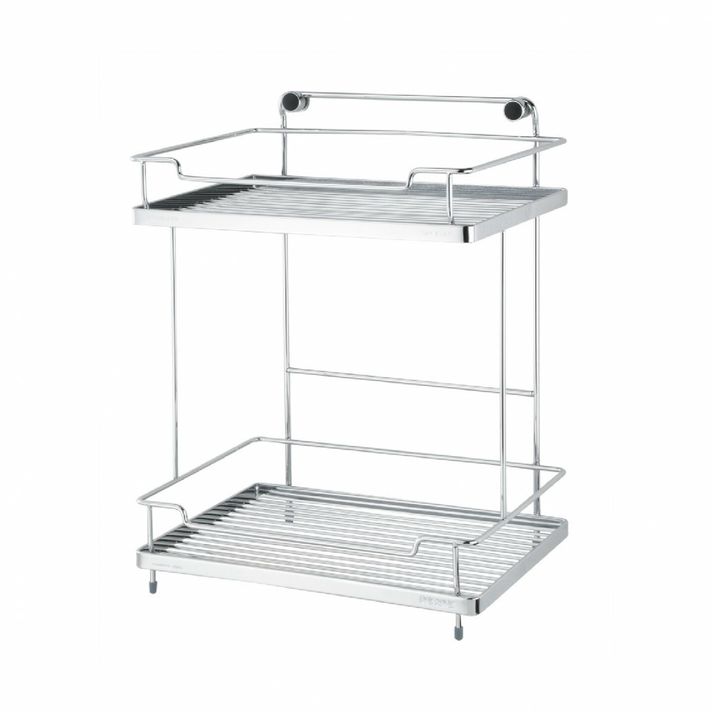 日日商 衛浴系列-大方形雙層置物架(掛、放兩用) ST2297-2H