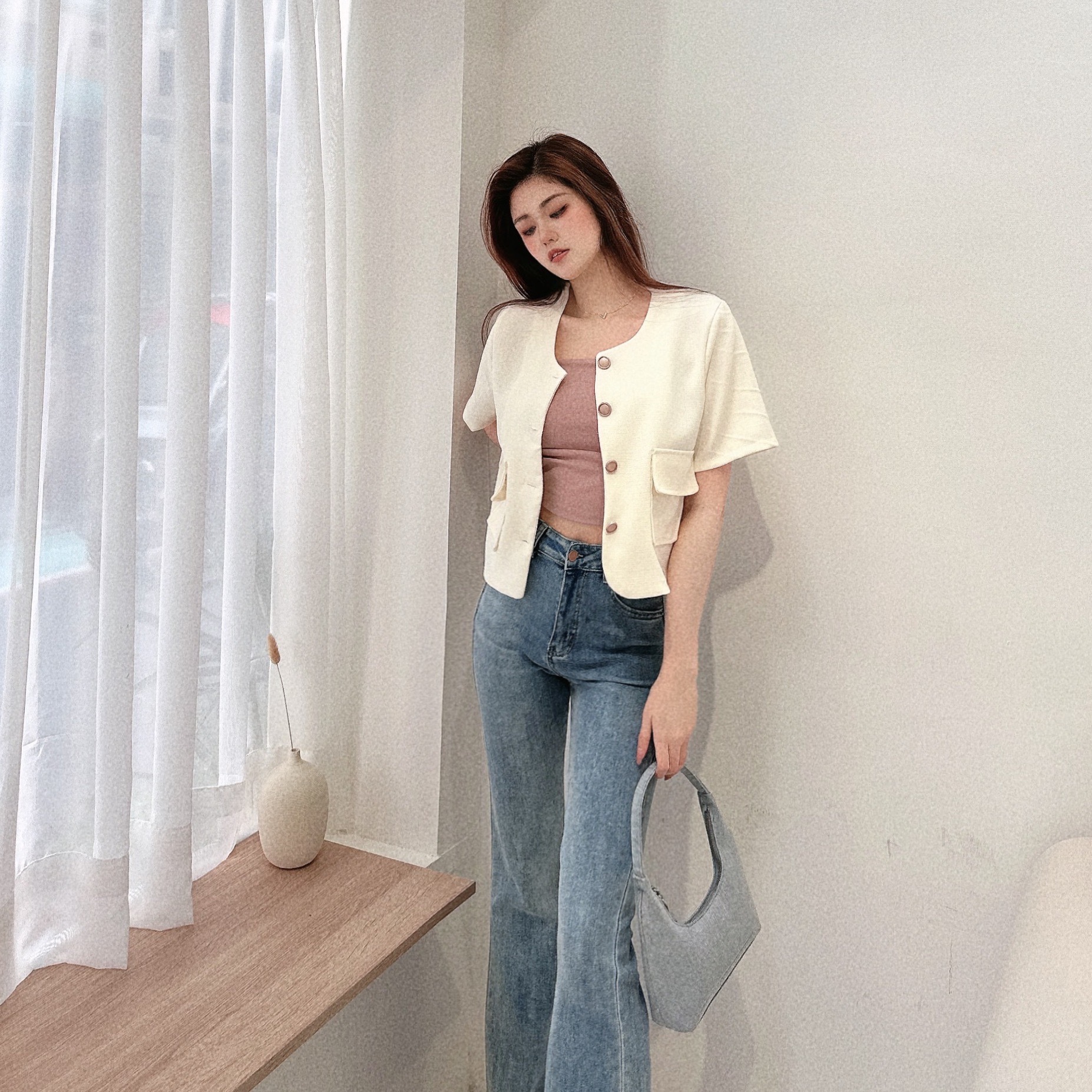 時髦小香風短袖外套/二色