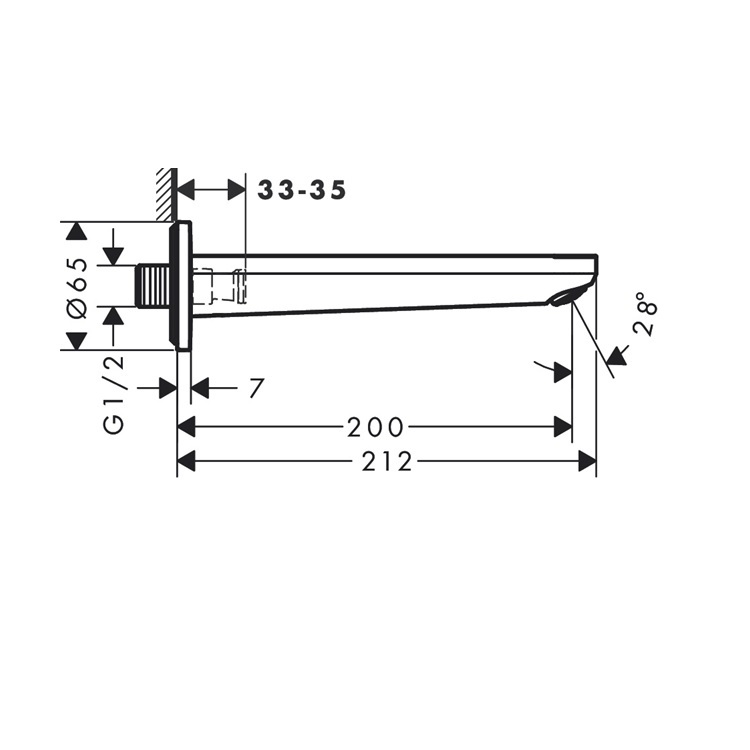 hansgrohe Rebris E 72431, -000 Bath spout