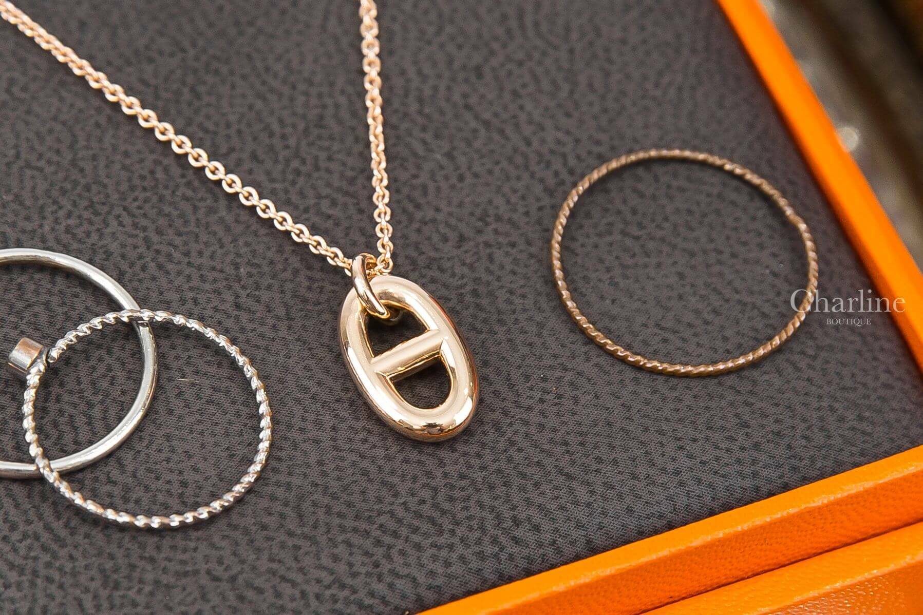 Hermès Farandole Pendant Small Model 玫瑰金色小型θ項鍊