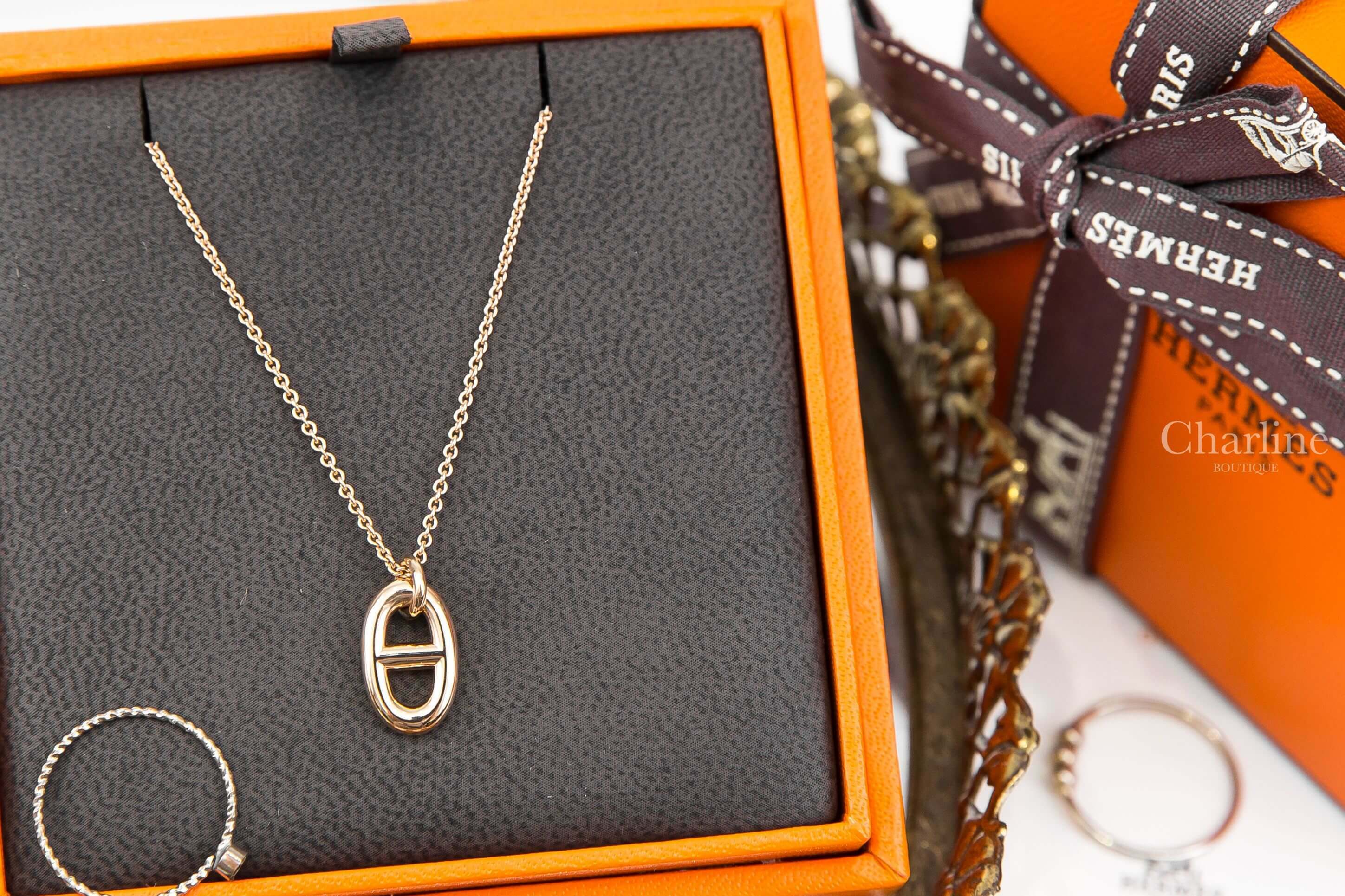 Hermès Farandole Pendant Small Model 玫瑰金色小型θ項鍊