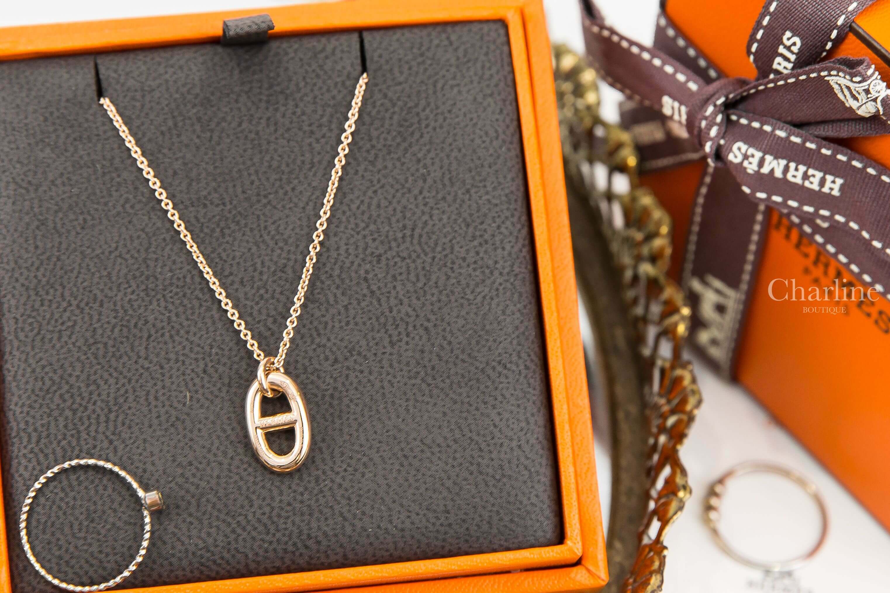 Hermès Farandole Pendant, Small Model 玫瑰金色小型θ項鍊-Charline Boutique 精品代購