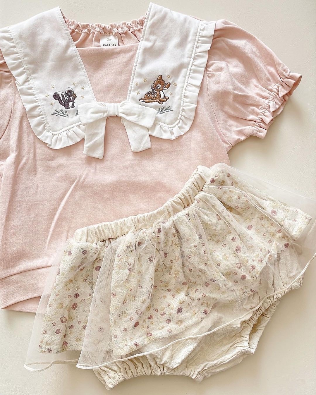 🦌日單 𝐂𝐨𝐭𝐭𝐨𝐥𝐢 小鹿斑比公主袖上衣