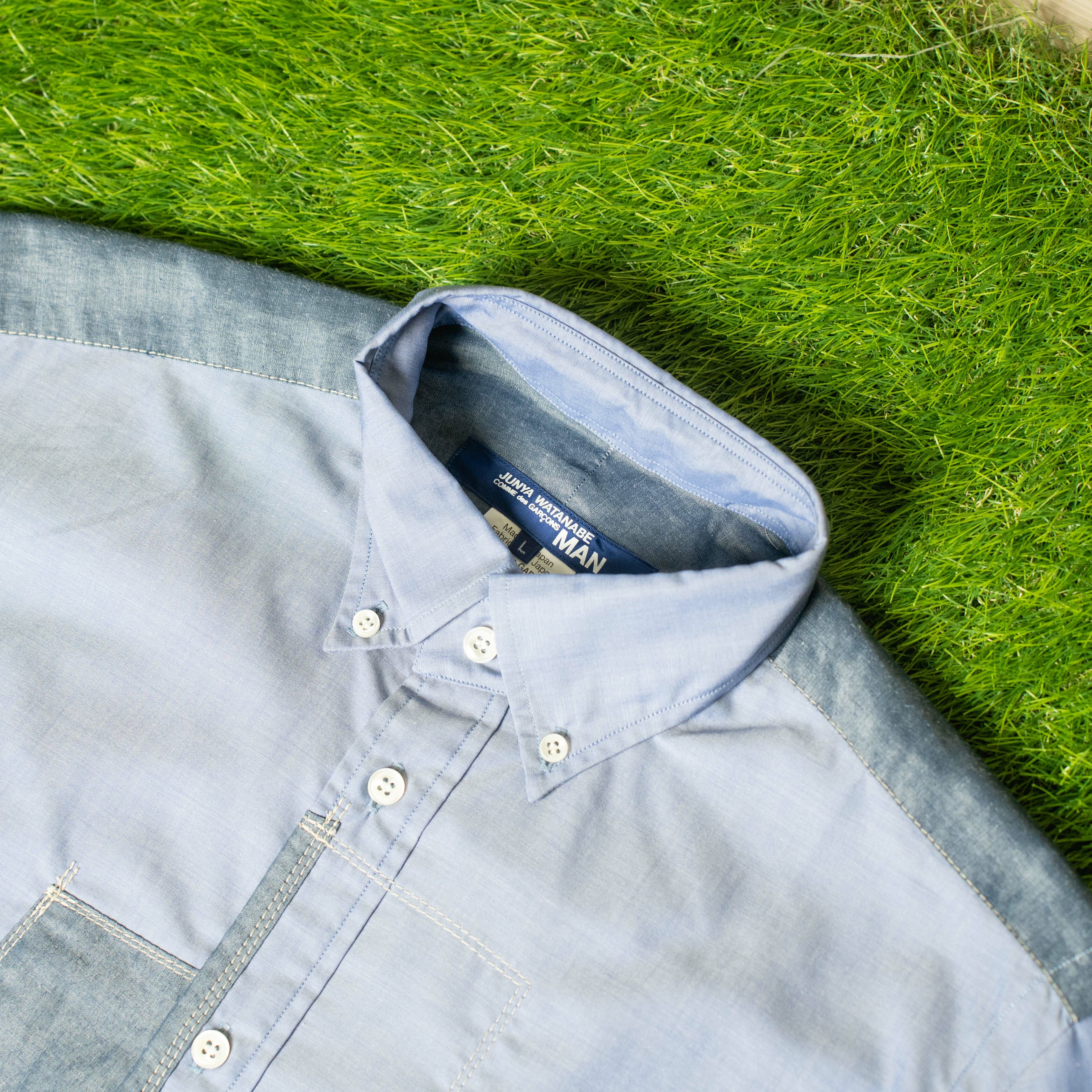 JUNYA WATANABE COMME des GARCONE CDG 牛仔 拼接 川久保玲 藍 襯衫