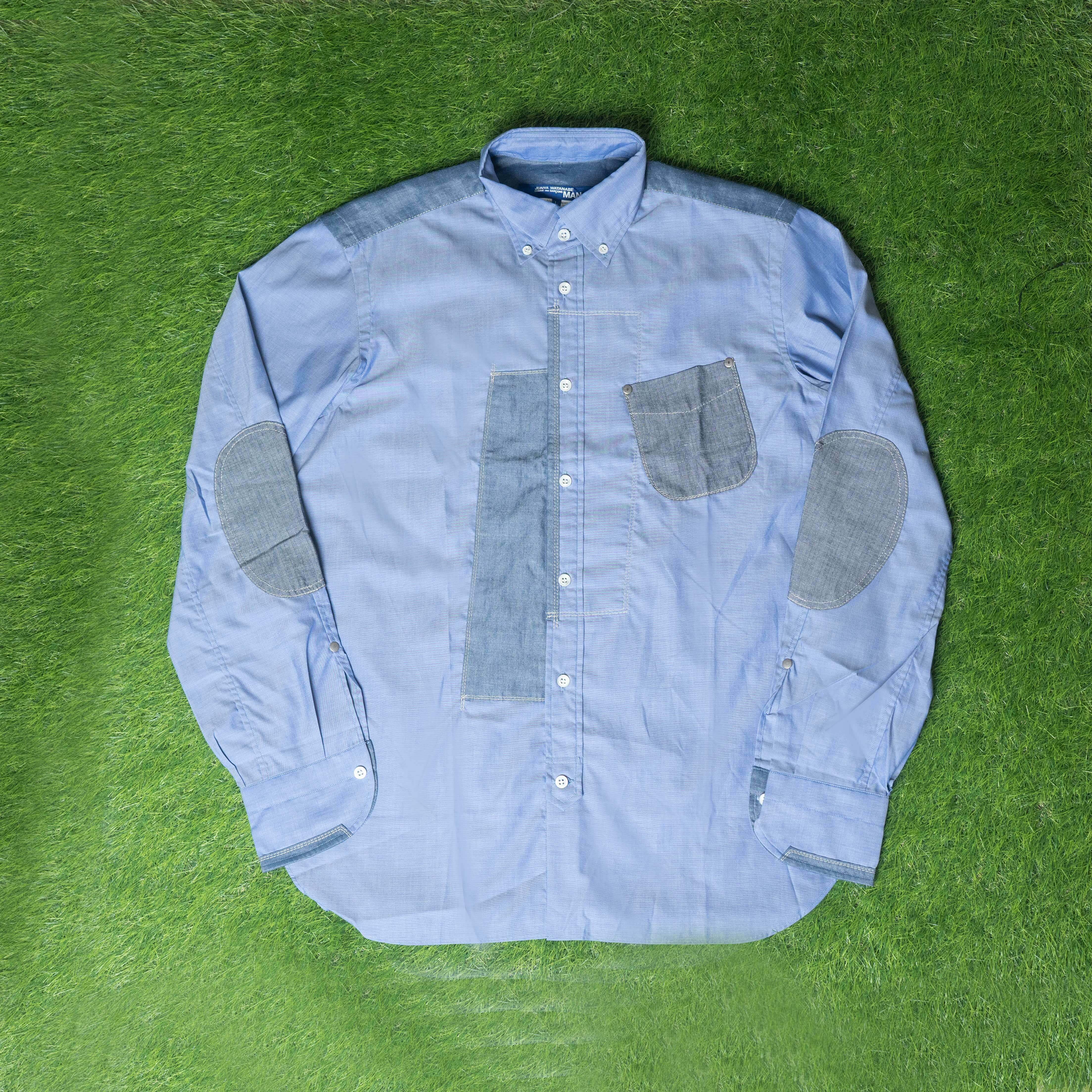 JUNYA WATANABE COMME des GARCONE CDG 牛仔 拼接 川久保玲 藍 襯衫