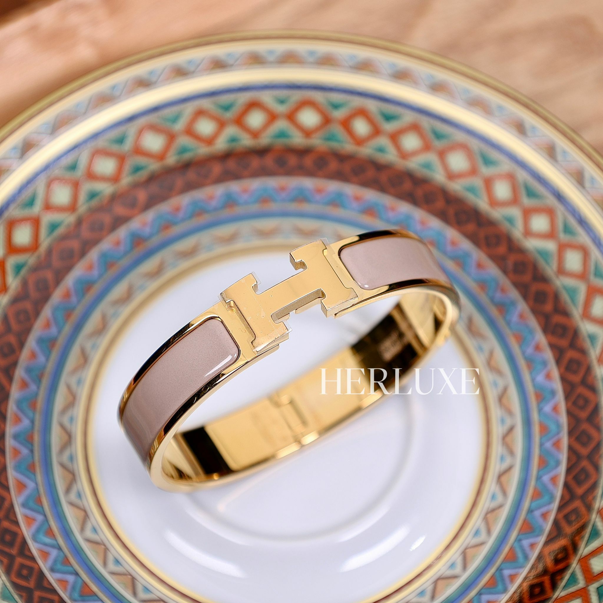 Clic H bracelet pm 55 marron glacé CC