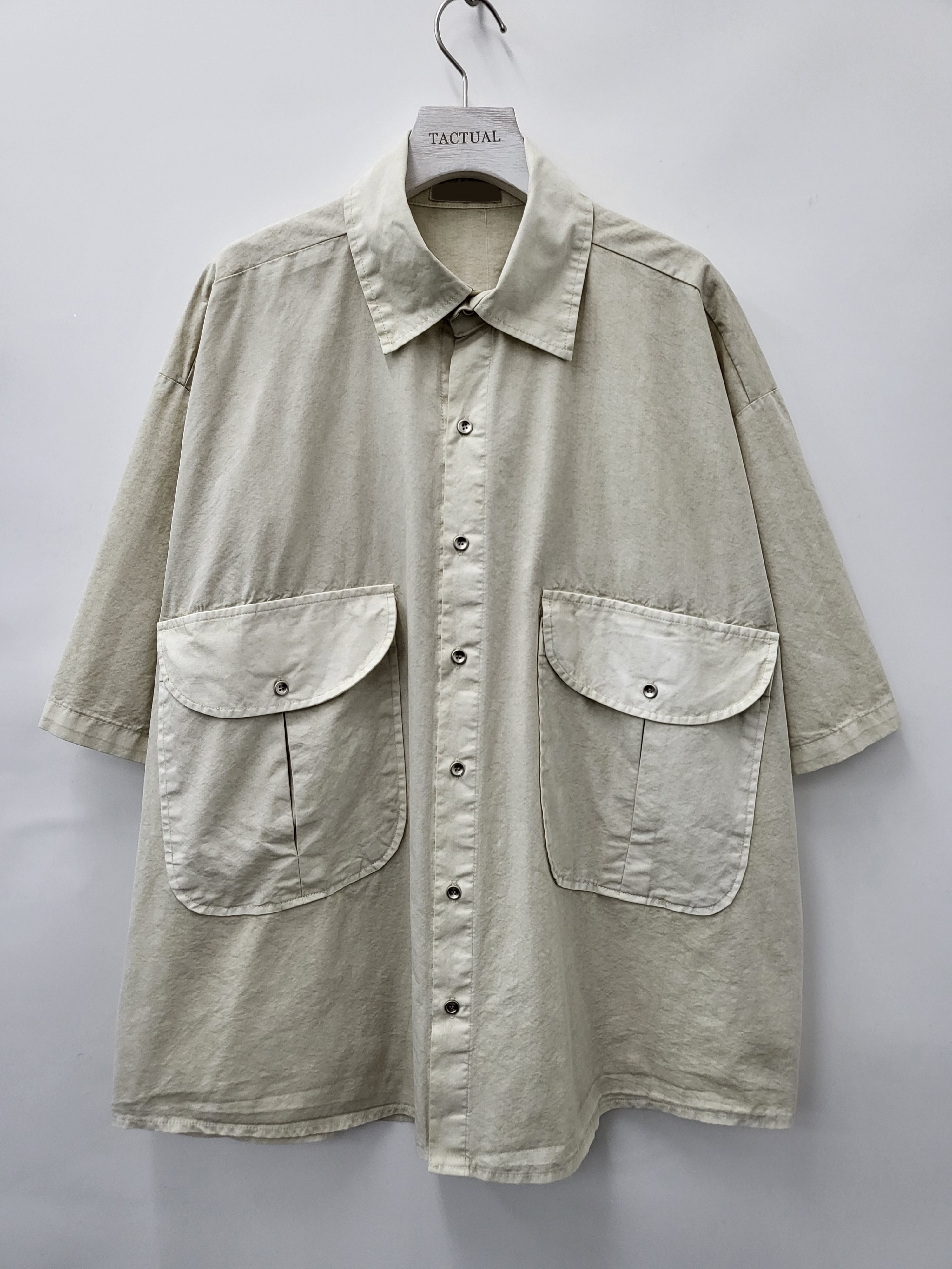 淨色洗水雙袋短袖恤衫 S1978