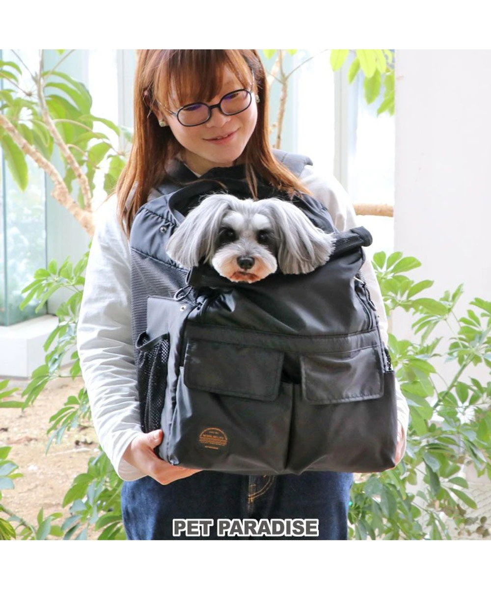 【Pet Paradise】Light Rectange-shaped Black Backpack <519-17286>