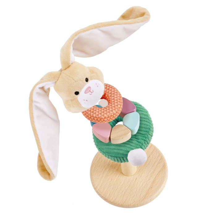 【樂森藥局】德國 HAPE 趣味小兔子堆塔 木製玩具