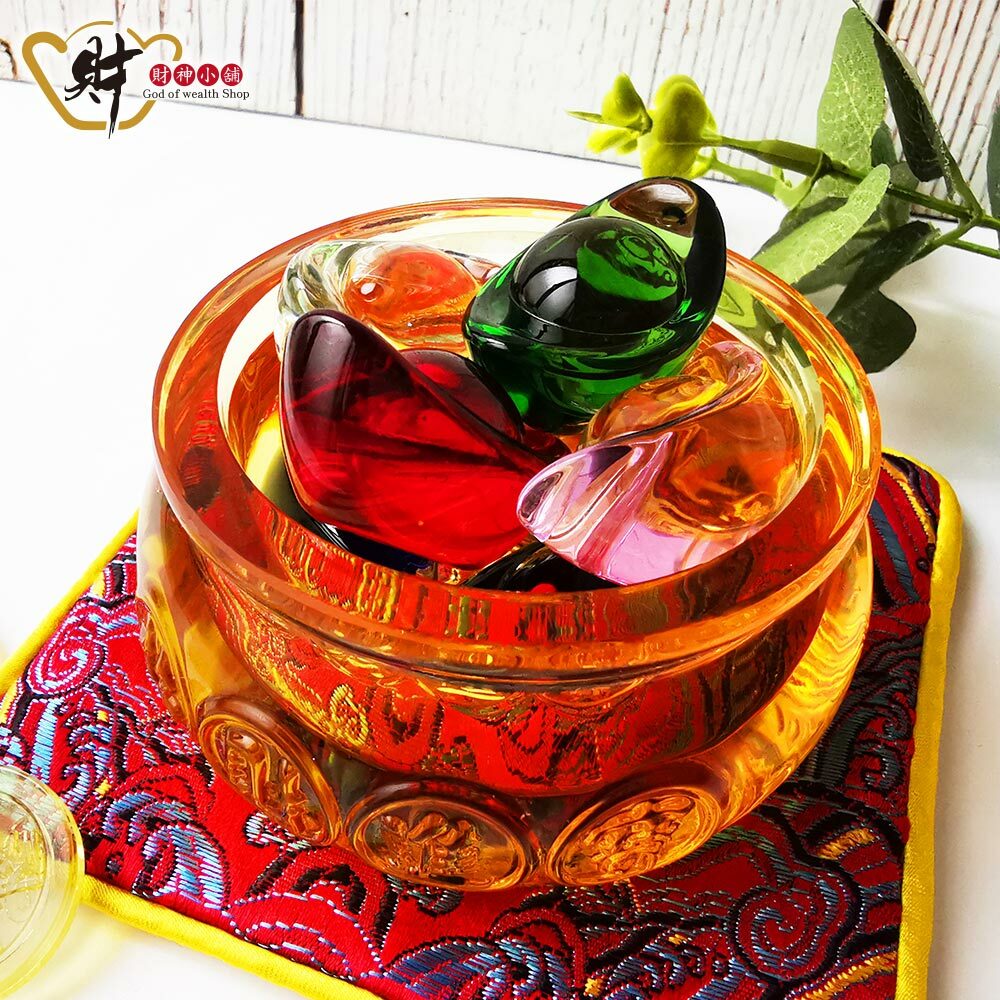 【財神小舖】七彩聚寶-琉璃轉運聚寶盆擺件(旺運)(含開光)