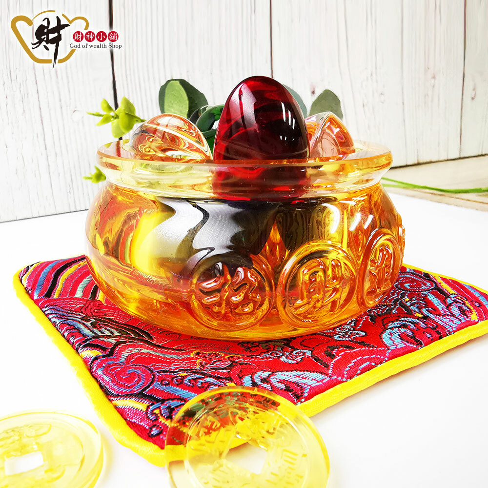 【財神小舖】七彩聚寶-琉璃轉運聚寶盆擺件(旺運)(含開光)