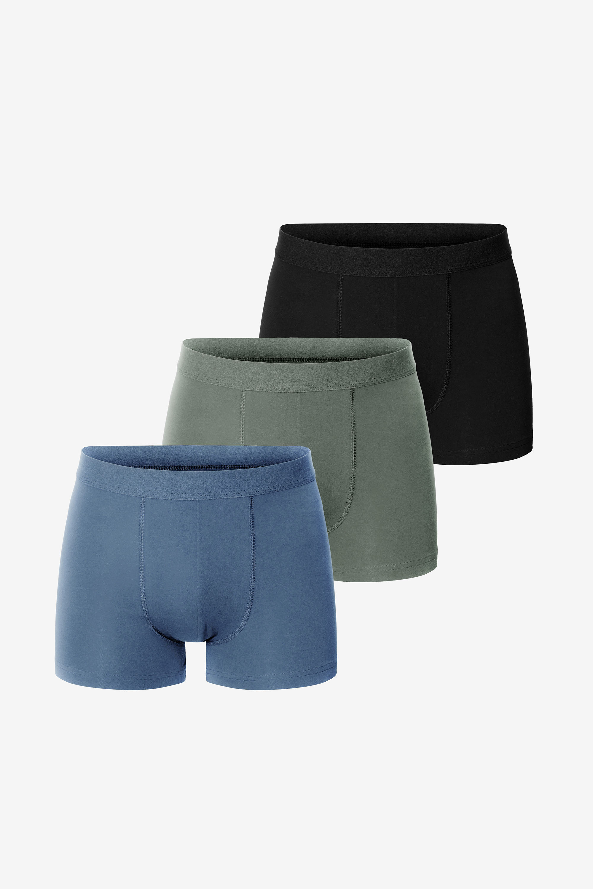 Bread & Boxers 三件組⎪有機棉男用四角內褲 - 季節限定款 煙藍/沙綠/黑