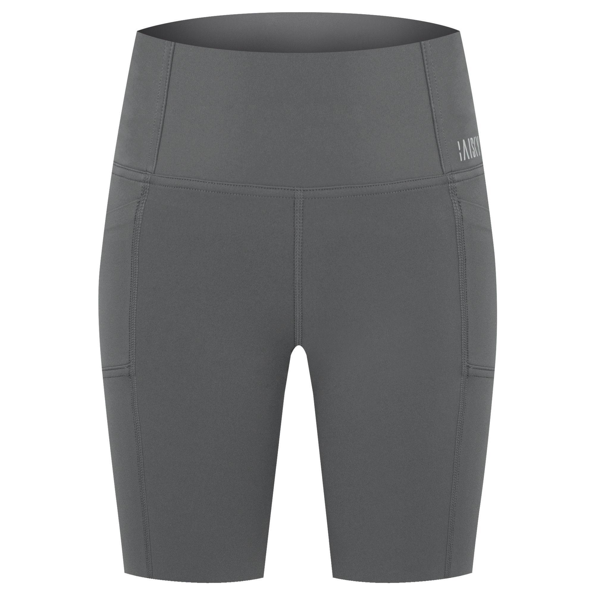 女款彈力健身五分短褲 淺灰