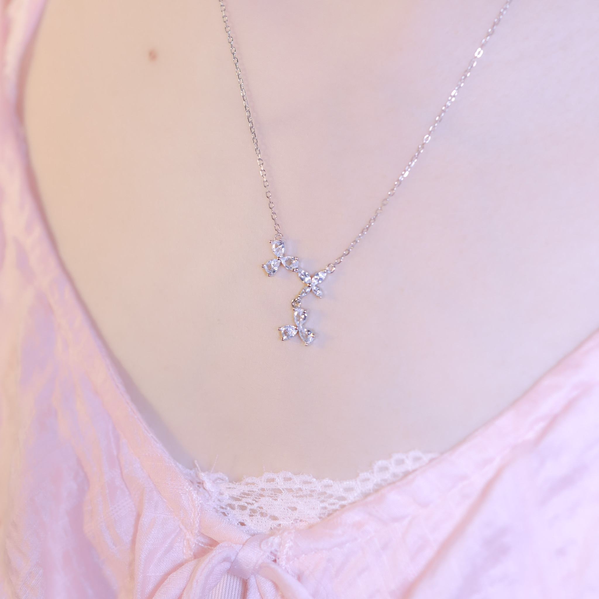 | 925純銀・ 白金 | 花花盛開項鍊 | NE0870 |