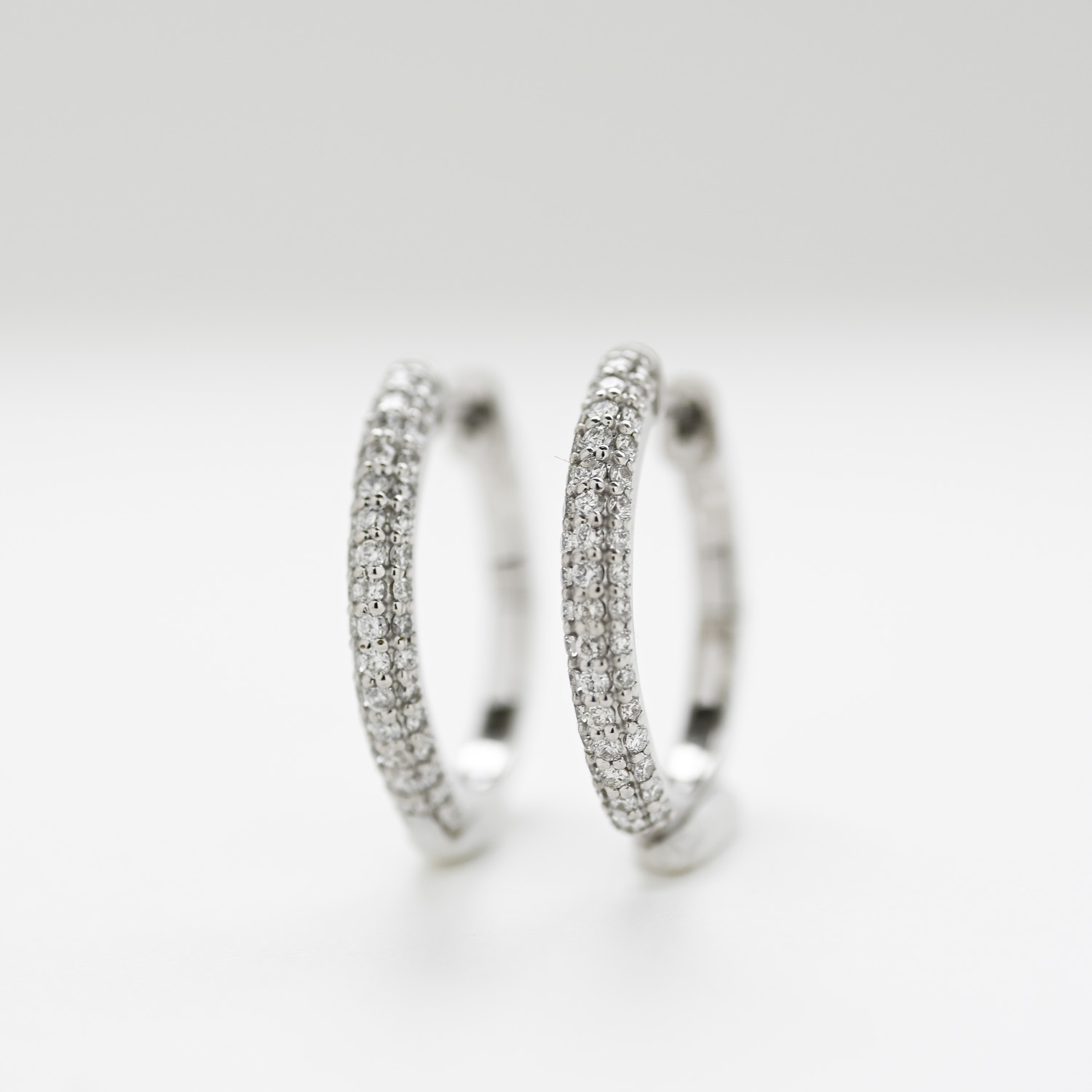 18K BOLD Round Diamond Earring Hoop
