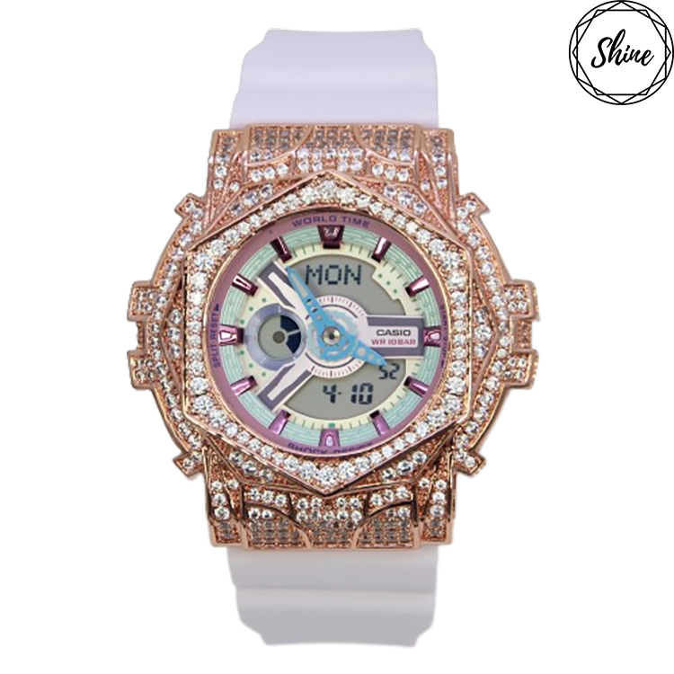 玫瑰金 改裝手錶 BA-110XPM-6A - 玫瑰