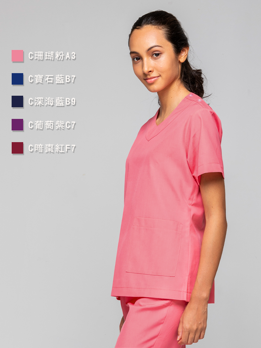 【 C709-A3 】女刷手上衣-C經典布-珊瑚粉