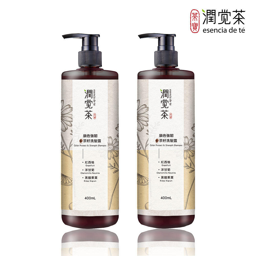單獨宅配─【茶寶 潤覺茶】鎖色強韌茶籽洗髮露 400ml(2瓶組)