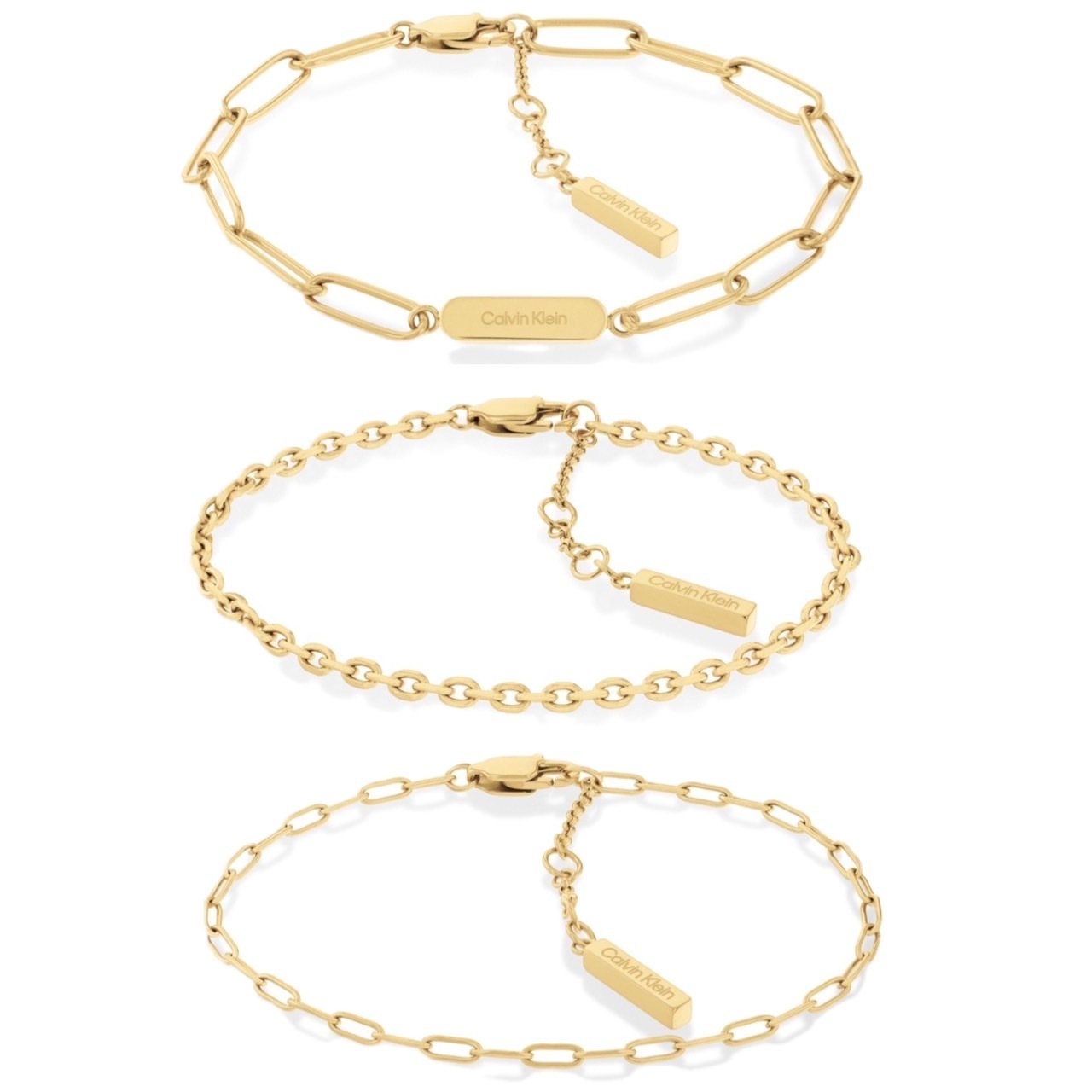 【Calvin Klein】 CK Gift Set 35000435 3件手鍊組-金  現代鐘錶