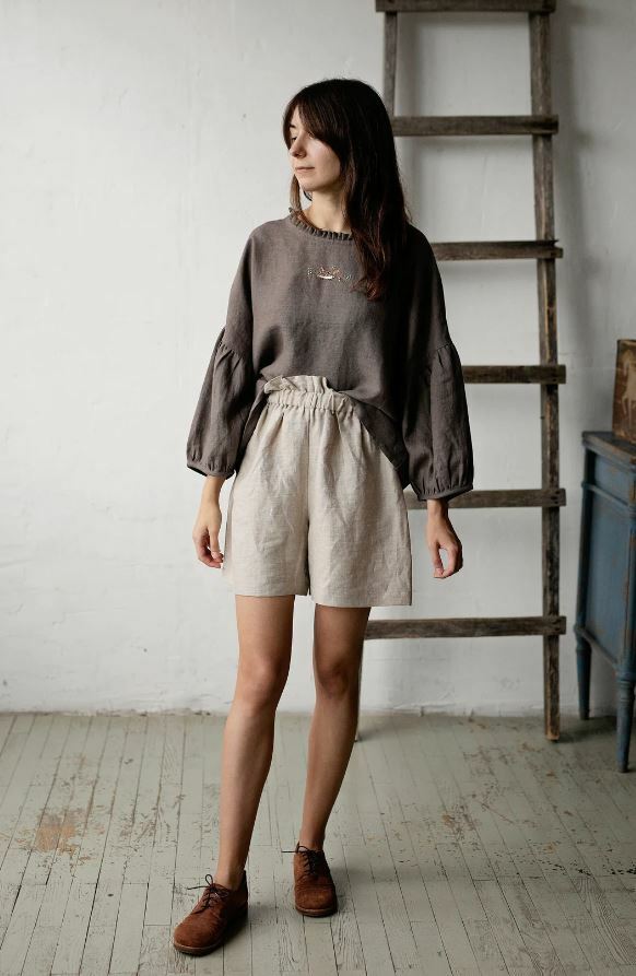 (預購)ALL THE BEAUTIFUL LINEN 大人款-亞麻短褲 Linen Shorts