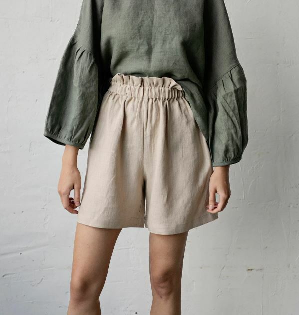 (預購)ALL THE BEAUTIFUL LINEN 大人款-亞麻短褲 Linen Shorts