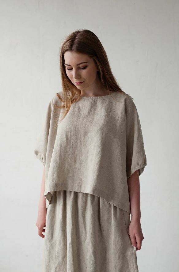 (預購)ALL THE BEAUTIFUL LINEN 大人款-亞麻短袖上衣 SUMMER TUNIC