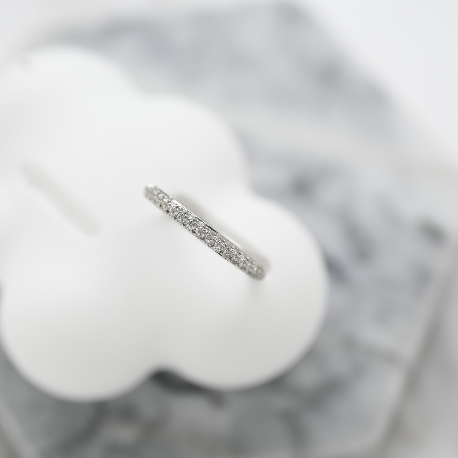 18K Bold Half Band Diamond Ring