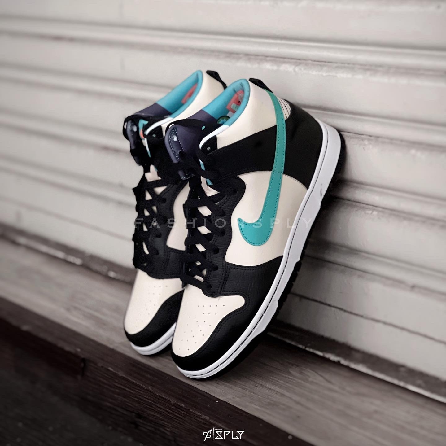 Nike Dunk High EMB Beige Black Washed Teal 米黑綠 DO9455-200