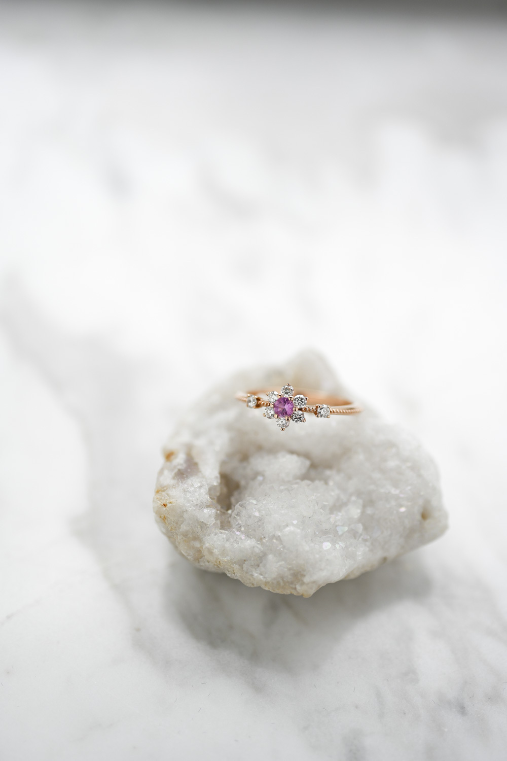 18K Sunflower Diamond Ring