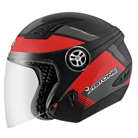 ASTONE DJ10A OO28 平光黑/紅 3/4罩