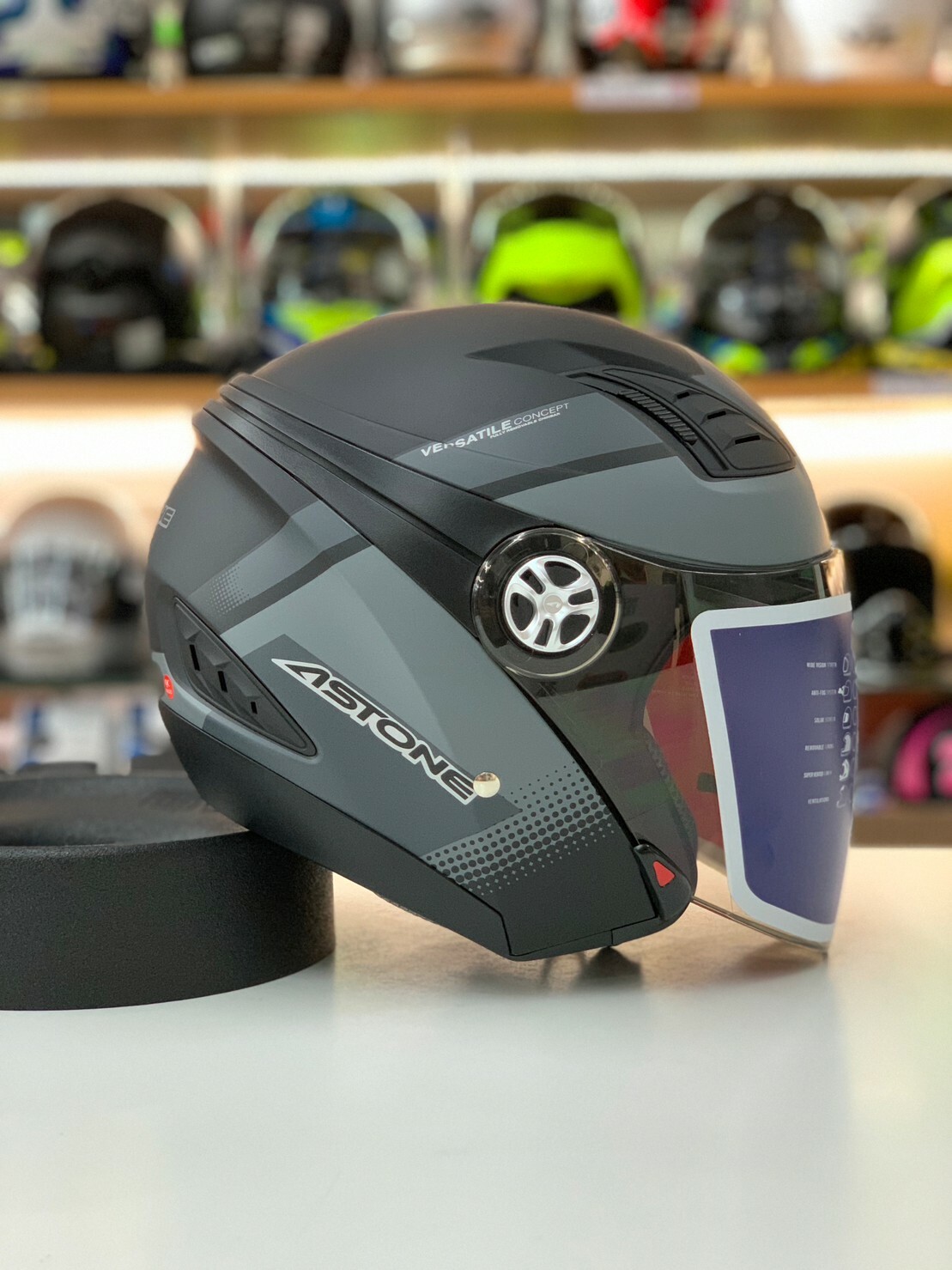 ASTONE DJ10A OO28 平光黑/灰 3/4罩