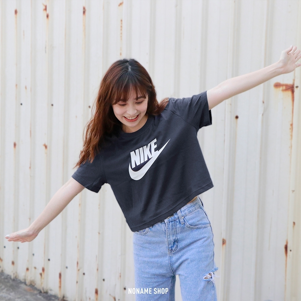 NIKE NSW 基本款 字勾 大LOGO 短版 短T 三色 (女款)