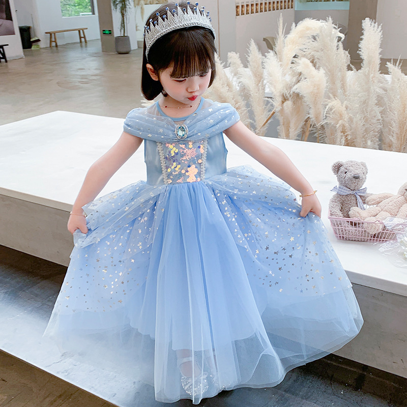 H128BL_SS23_C🩵❄️冰雪閃閃背心公主紗裙