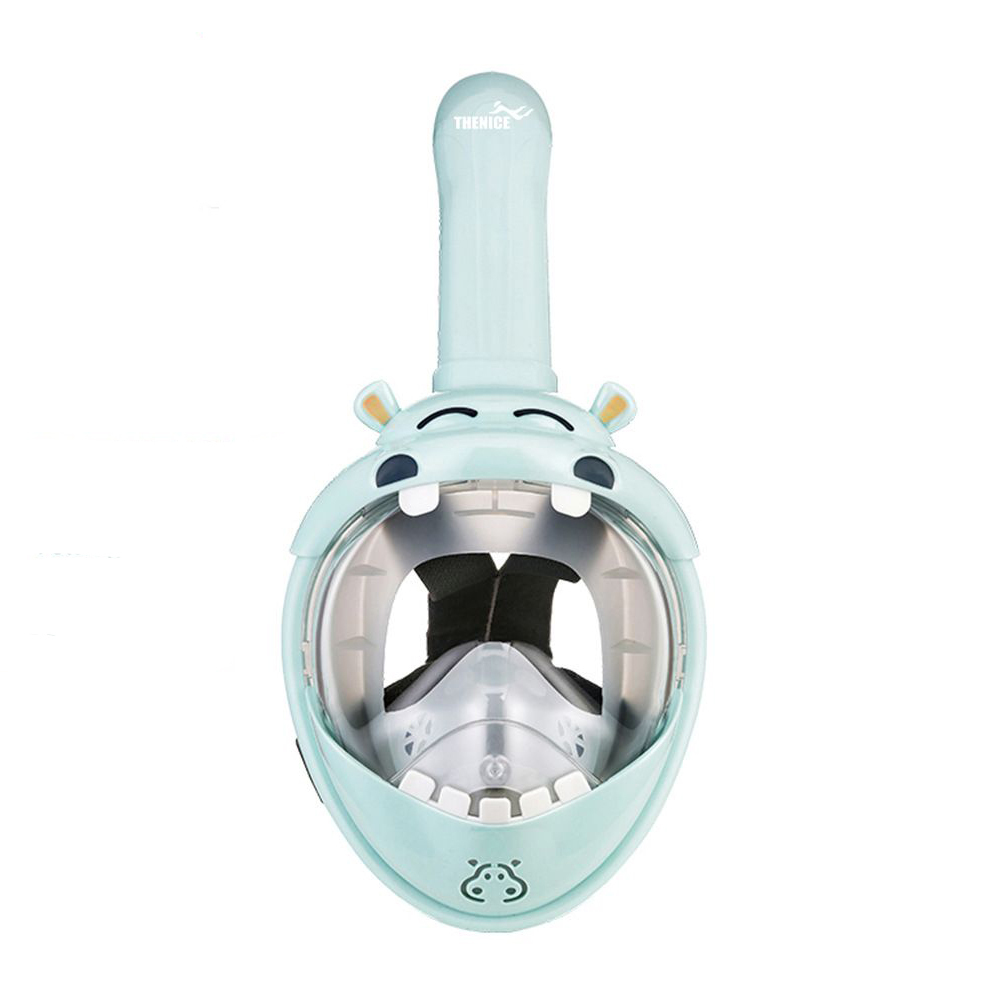 動物造型兒童全罩式呼吸浮潛面鏡 - 河馬