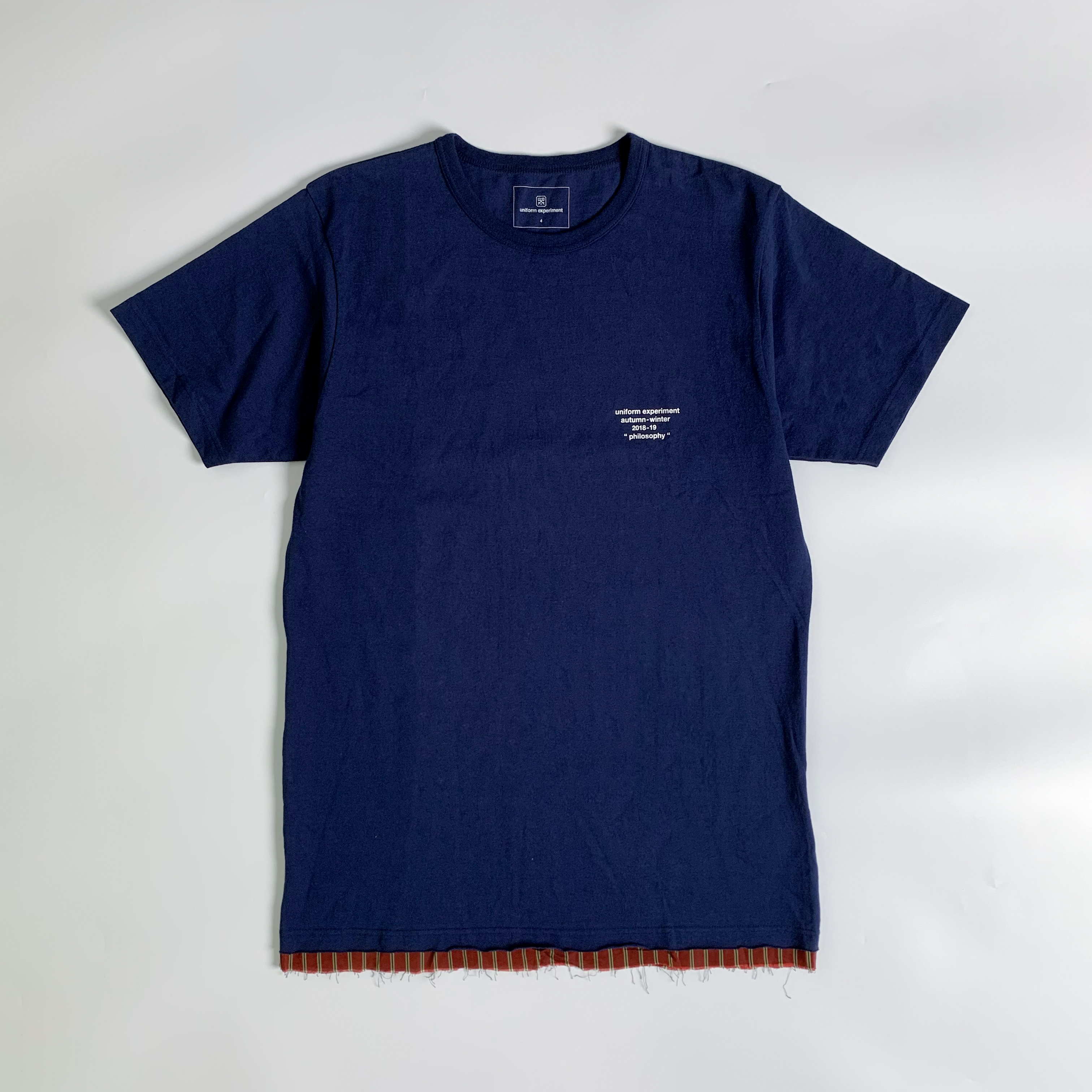 uniform experiment UE CUT HEM STRIPE LAYERED TEE 閃電短T