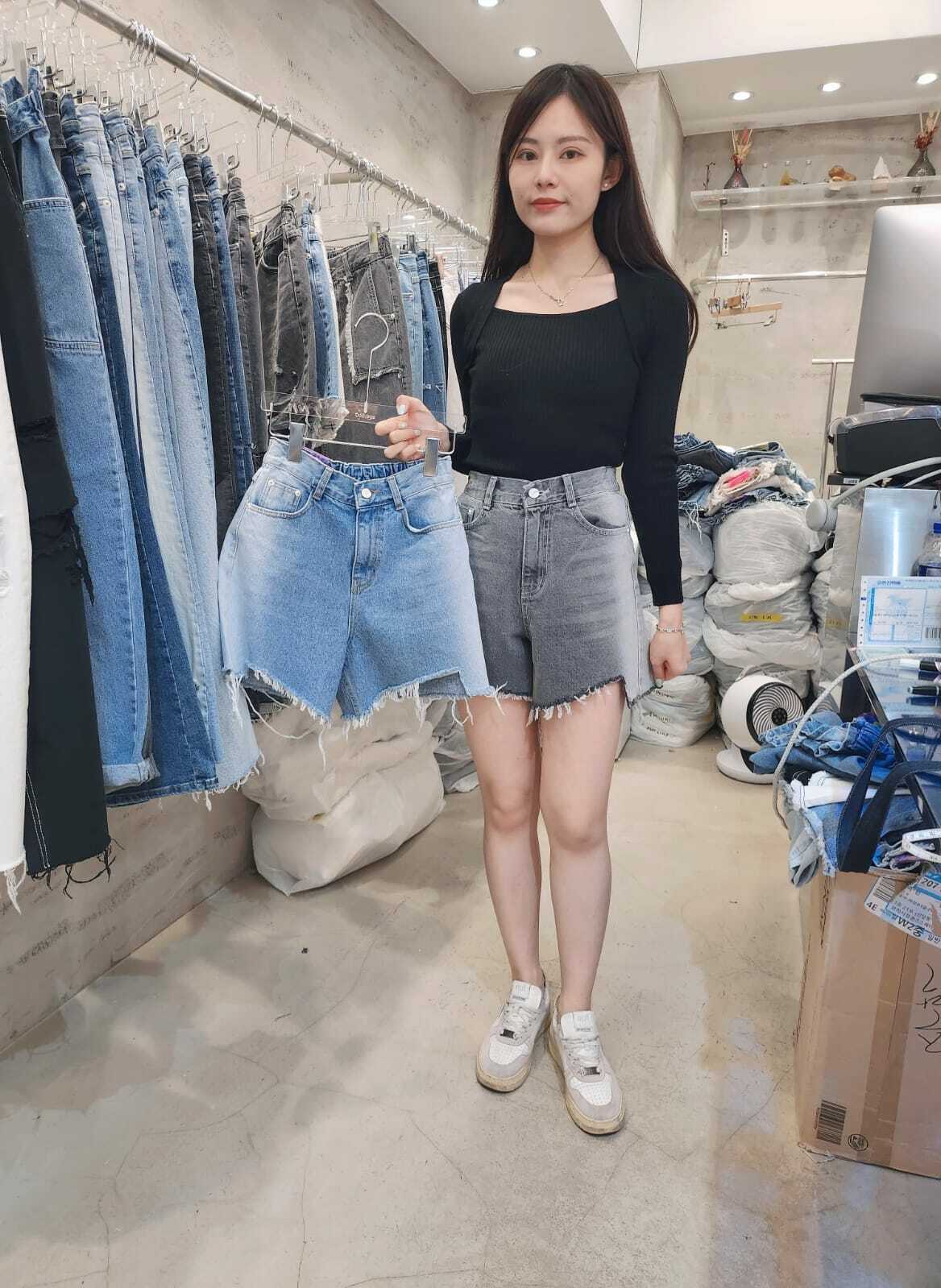 OE8040 不規則蘇蘇邊牛仔短褲