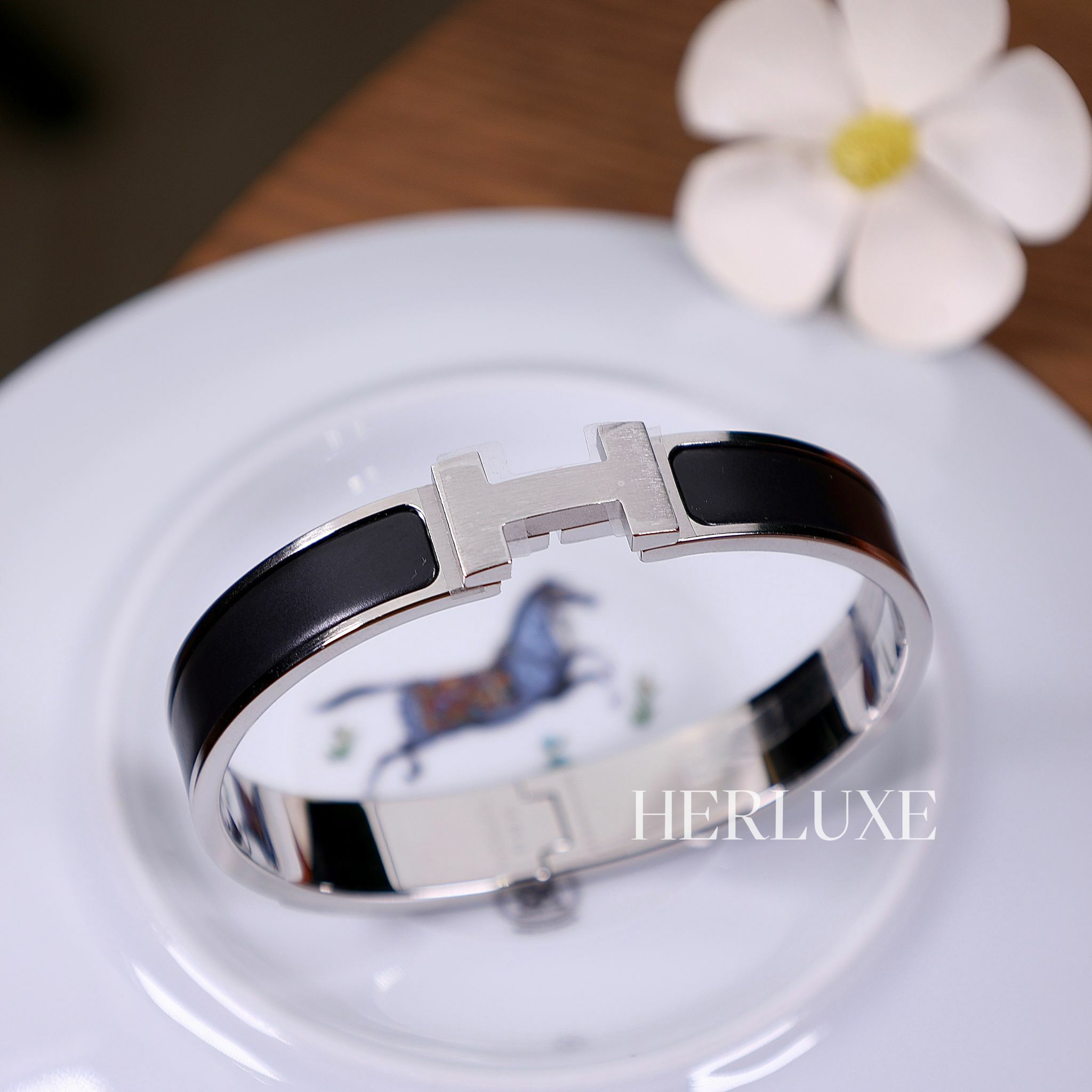 Clic H bracelet  (男款）89 noir CK (可預訂size)