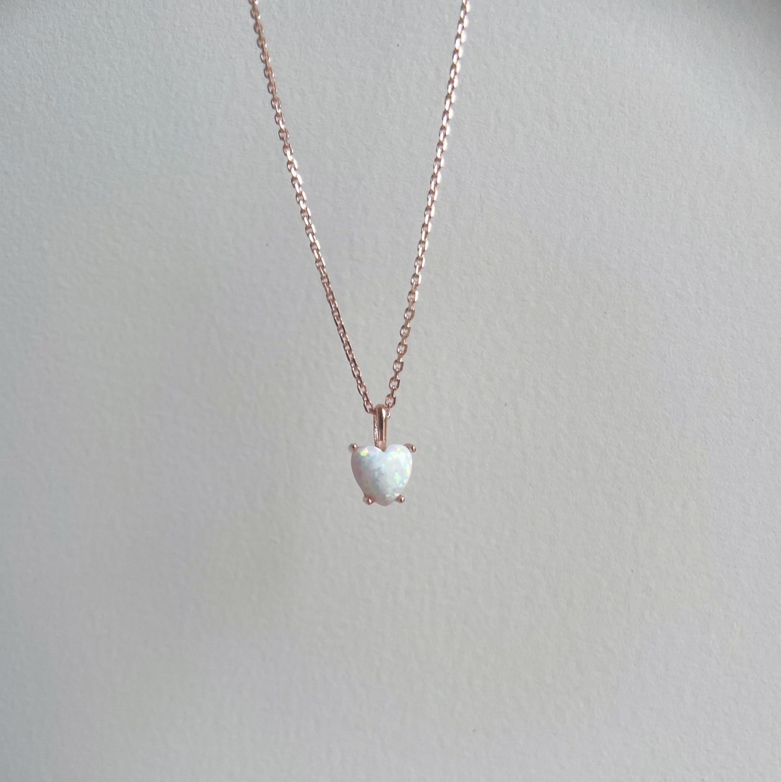 韓國連線-蛋白石愛心項鍊