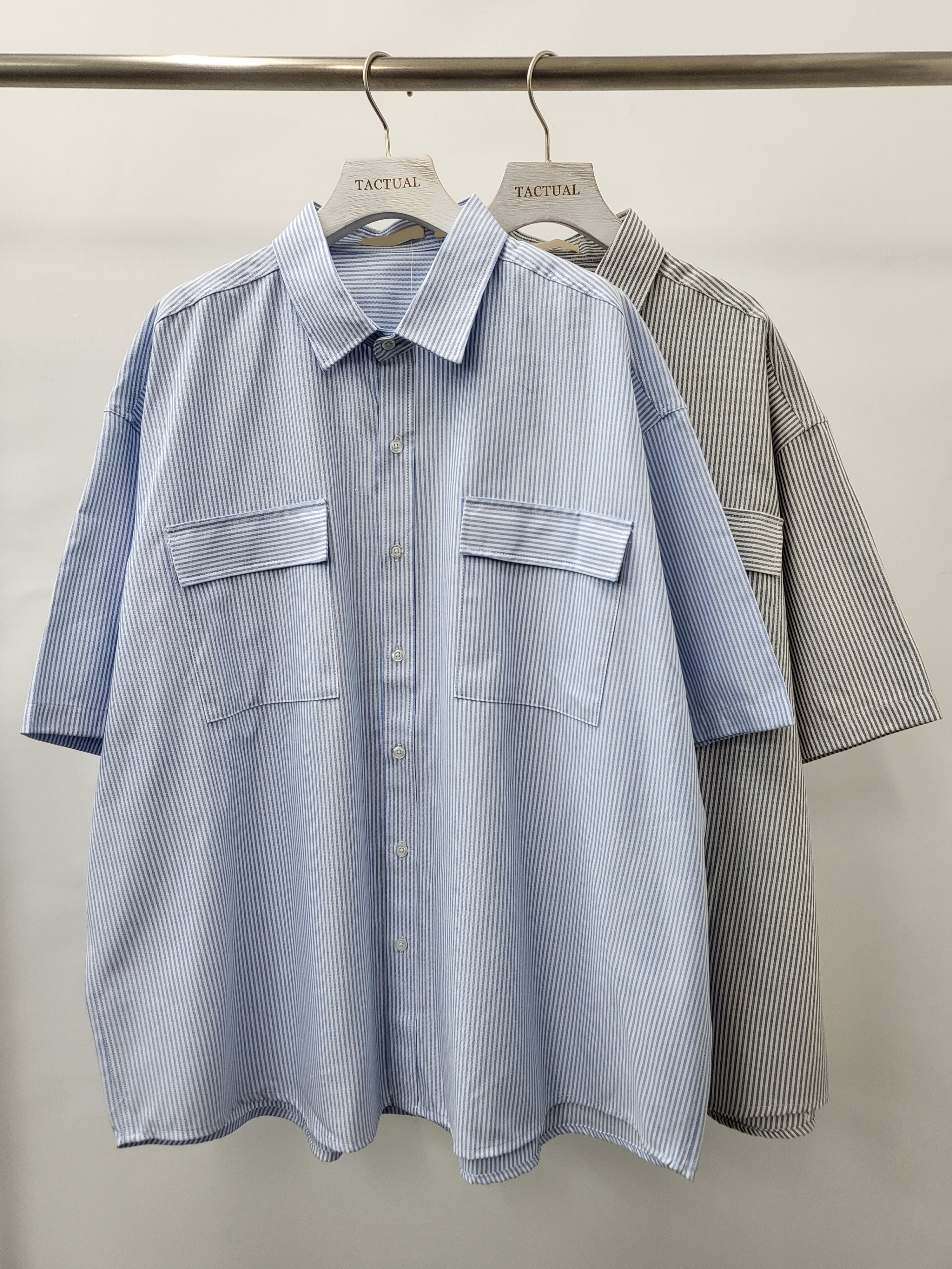 條子短袖恤衫 S1976