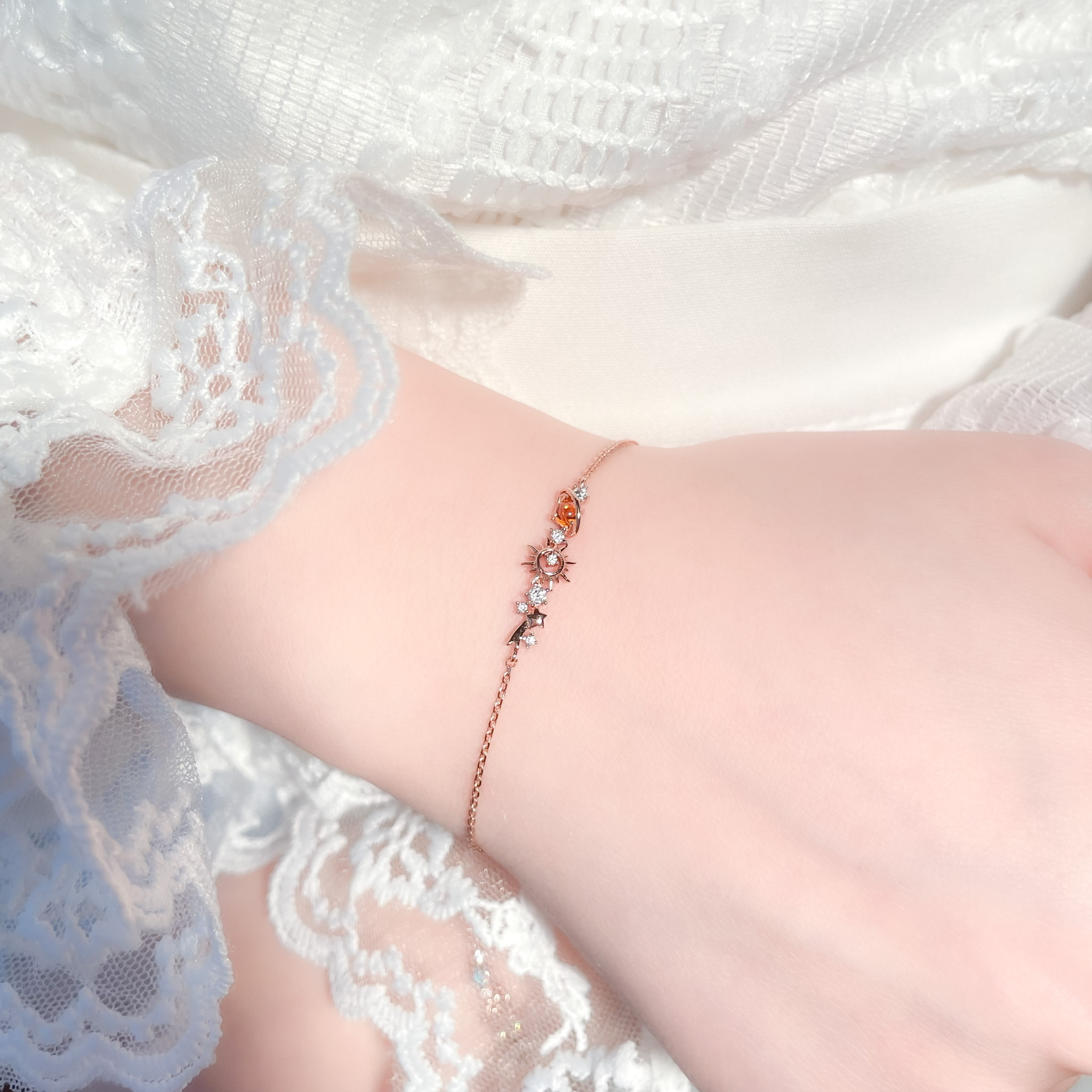 | 925純銀・厚鍍白金・ 厚鍍玫瑰金 | 獅子座手鏈 (銀/玫瑰金) | BR0829 |