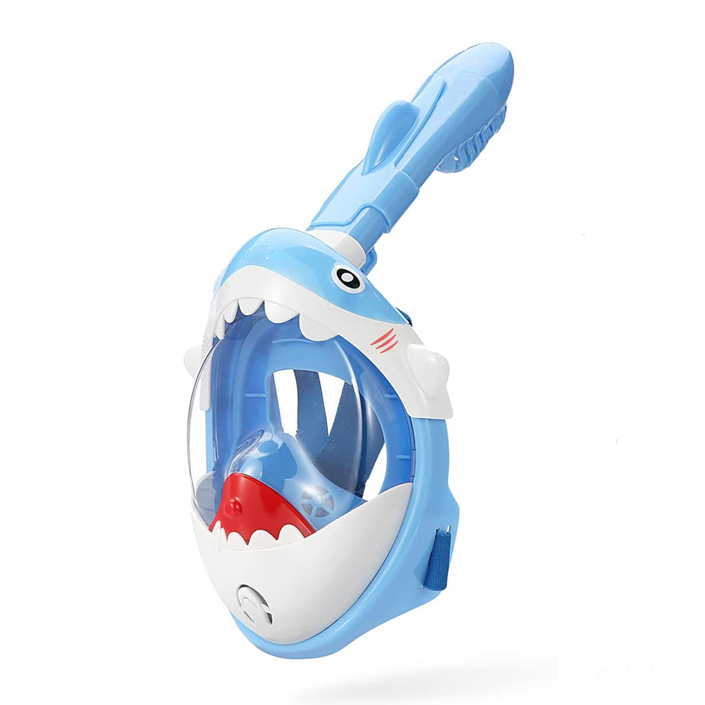 動物造型兒童全罩式呼吸浮潛面鏡 - 藍鯊