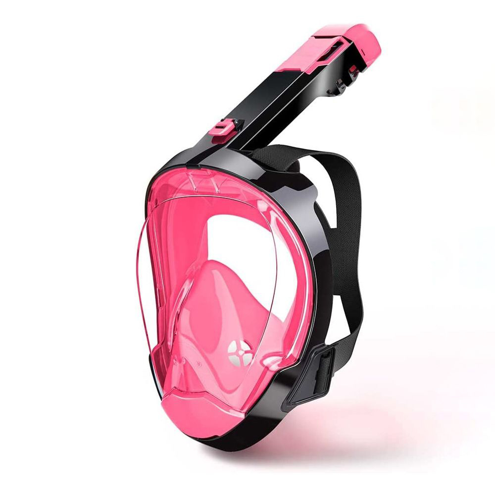 成人全罩式呼吸浮潛面鏡 - 黑/粉紅