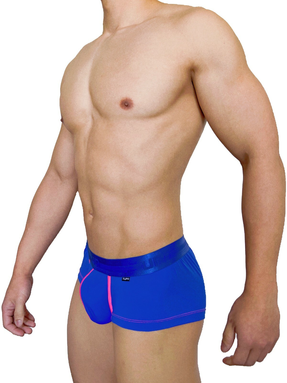 極細纖維系列 - 低腰四角內褲 鮮彩藍/螢光粉紅