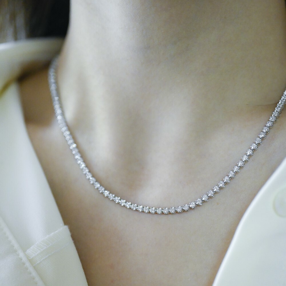 18K 0.04ct Tennis Diamond Necklace