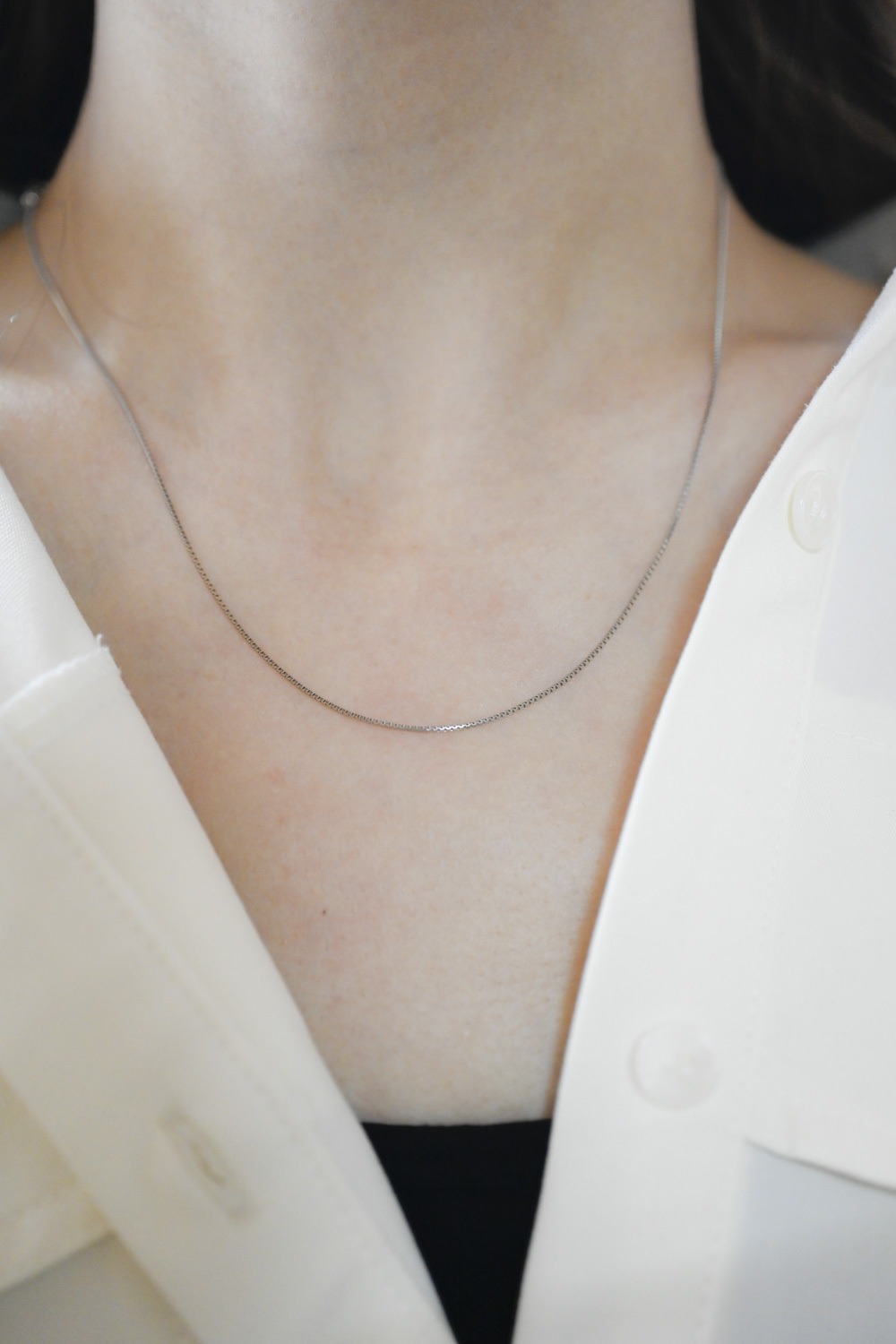 PT850 Box Plain Necklace