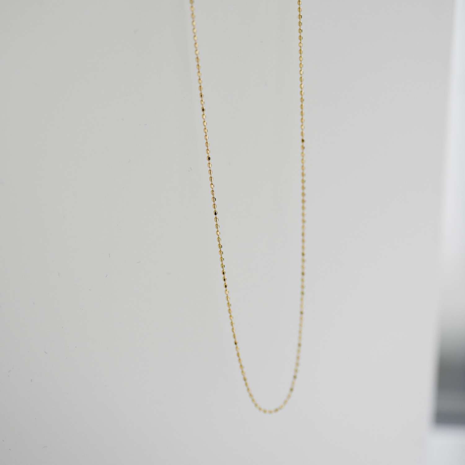 18K Ball Plain Gold Necklace
