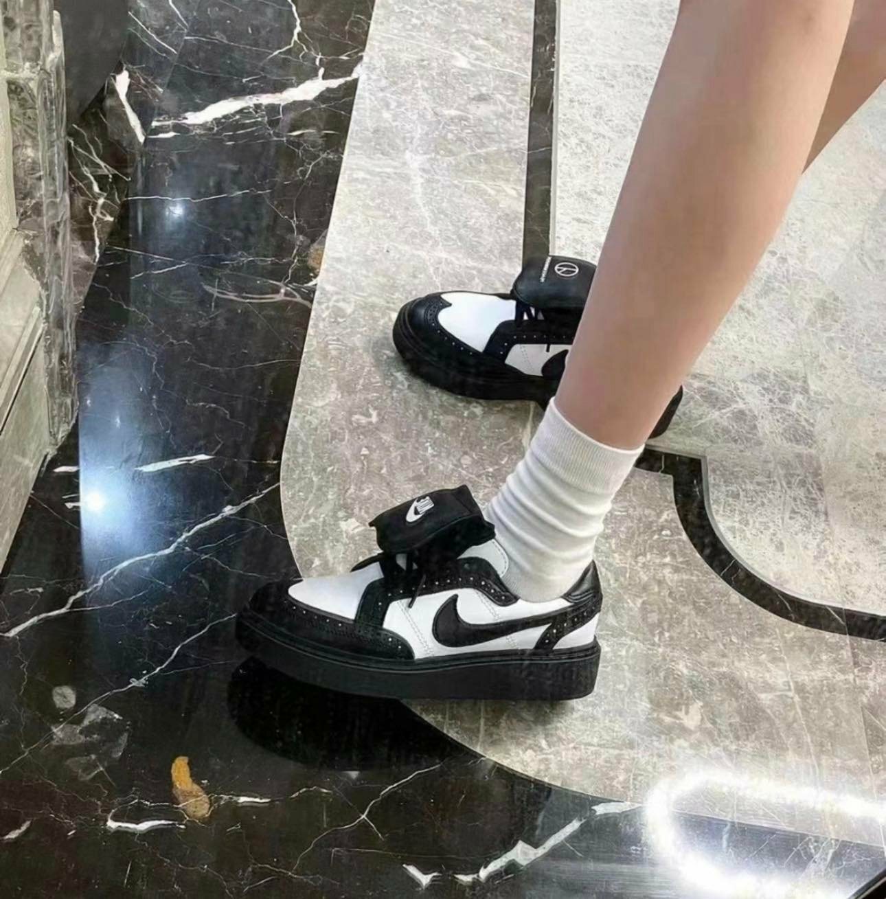 PEACEMINUSONE x Nike KWONDO 1 PANDA 白黑 熊貓 權志龍 雛菊 休閒牛津鞋